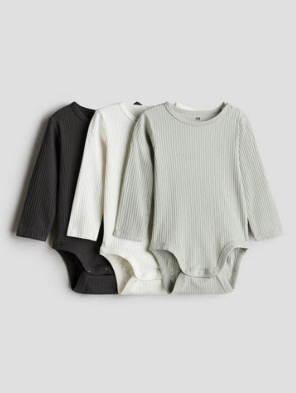 🆕️ H&M 3-pack Organic Cotton Boys Ribbed Onsie Bodysuits 4T